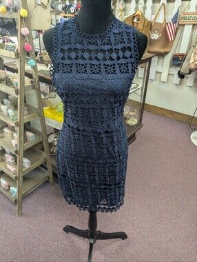 Lulu's Navy Eyelit Dress